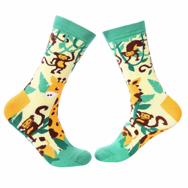 Jungle Crew Socks - Giraffe & Monkey - Tale Of Socks