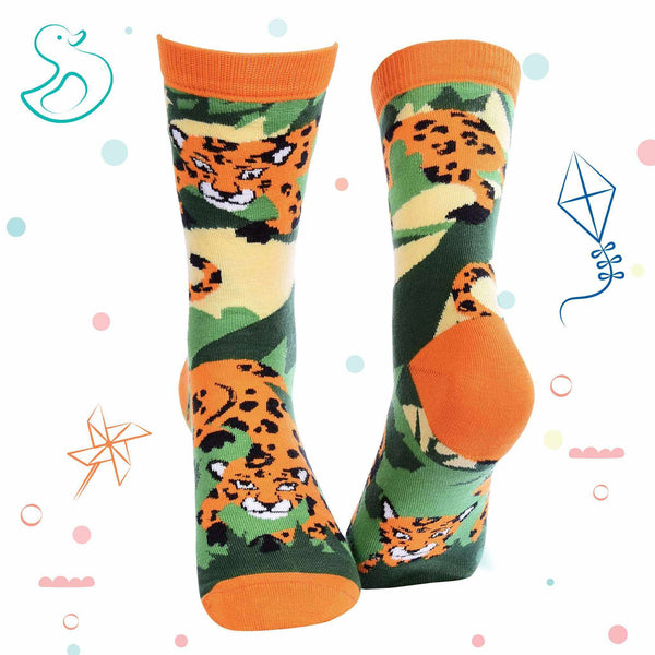 Kids Collection - Jungle Crew Socks - Leopard - Tale Of Socks