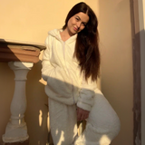 Faux Furr Pajama - White