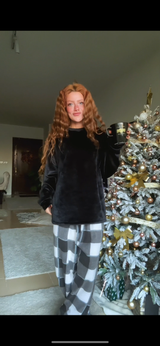 Women black Plaids Pajama