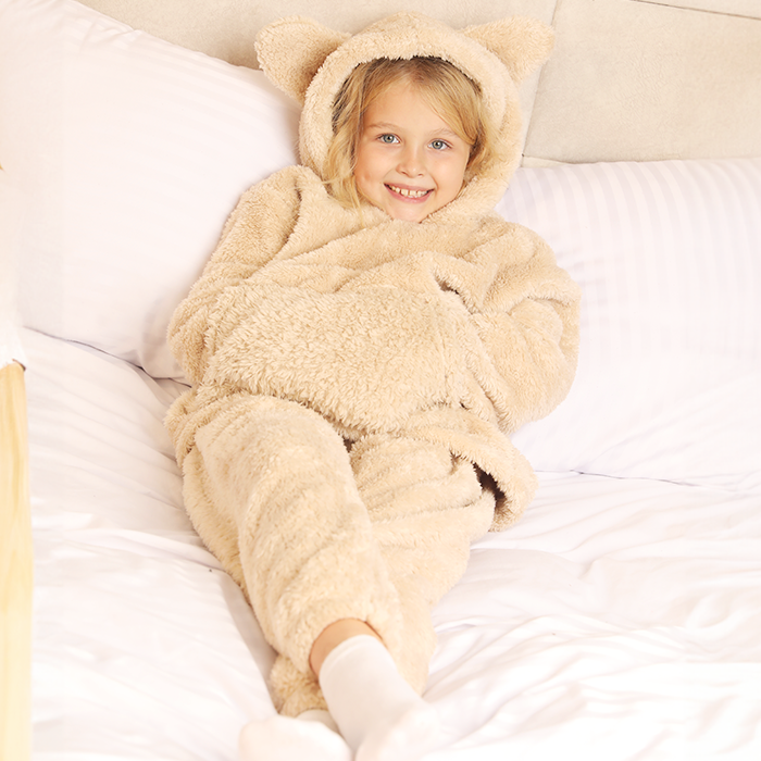Kids' Faux Furr Pajama - Beige - Unisex