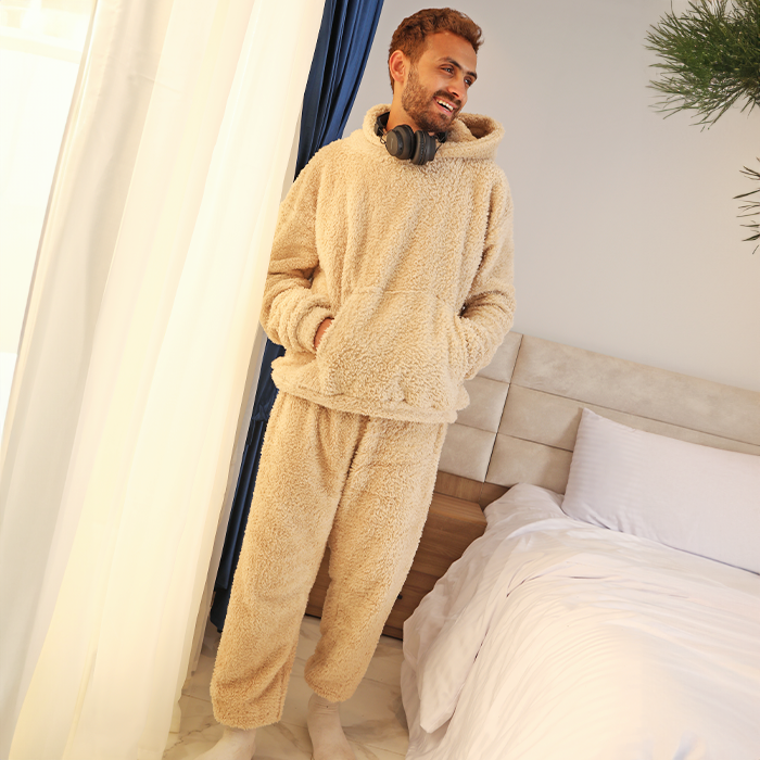 Unisex Faux Furr Pajama - beige