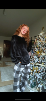 Women black Plaids Pajama
