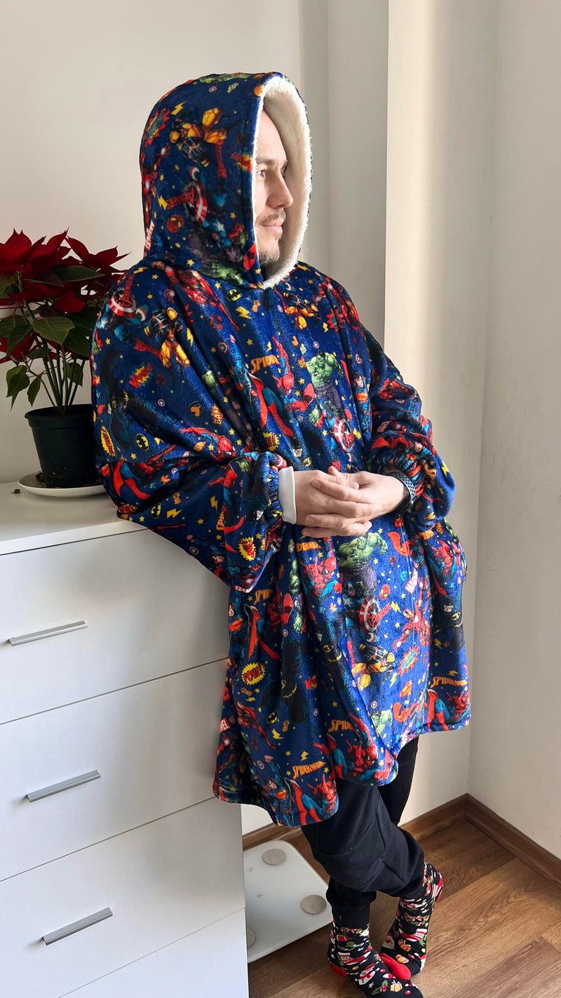 Adults Hoodie Blanket - Super Heroes Hoodie Blanket