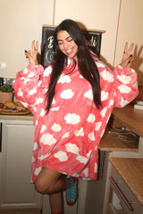 Pink Clouds Hoodie Blanket