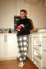 Men Black Plaids Pajama