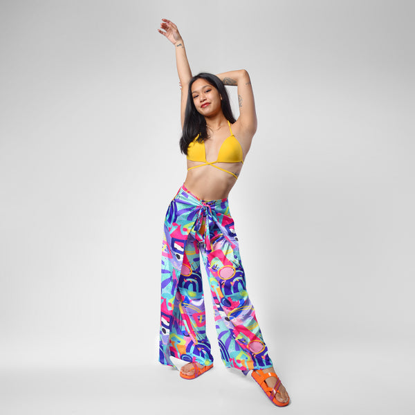Abstracted lavender Wrap Up Pants