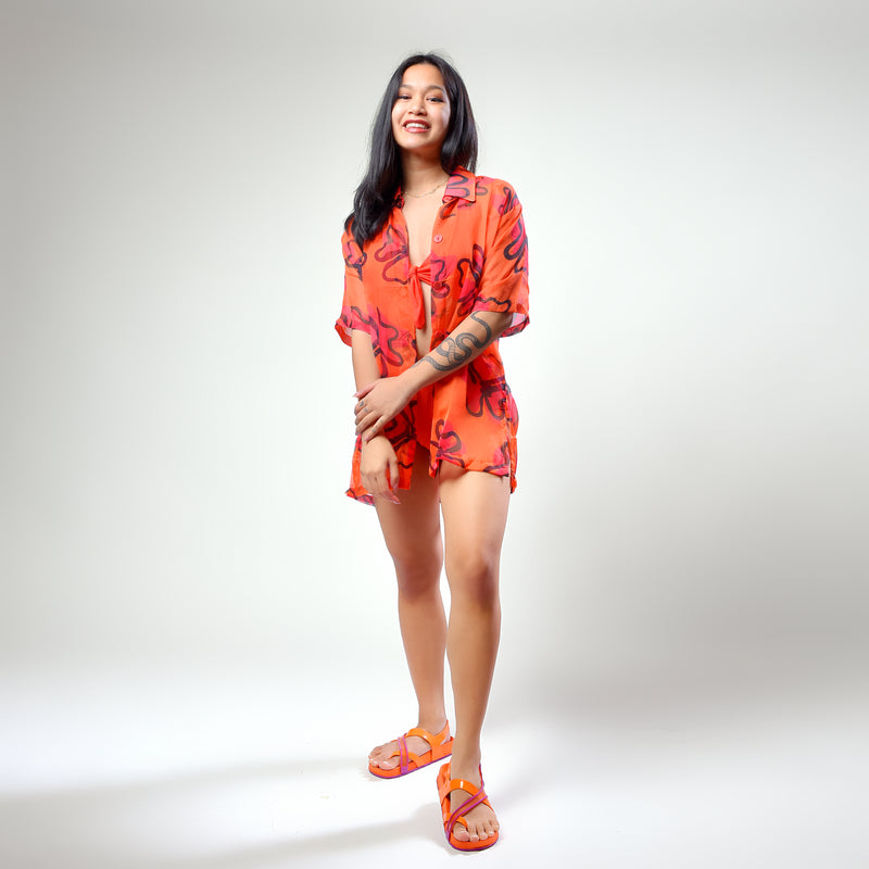 Abstracted  Floral Shirt