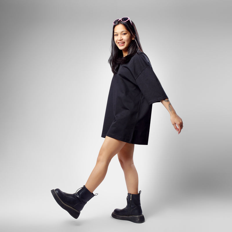 Black Plain Over-Sized Tee