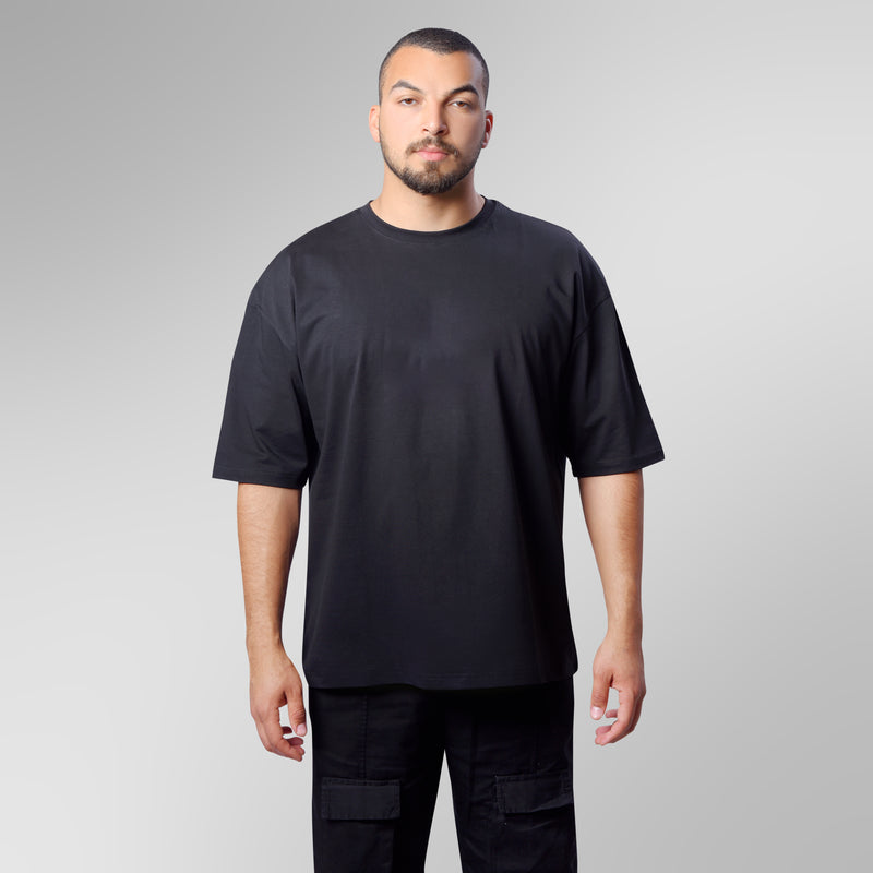 Black Plain Over-Sized Tee