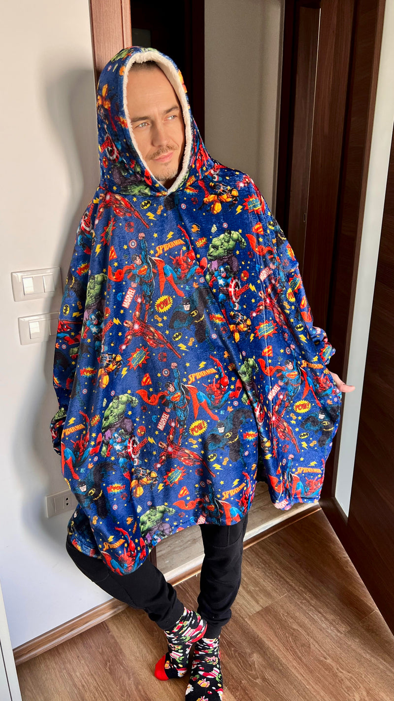 Adults Hoodie Blanket - Super Heroes Hoodie Blanket