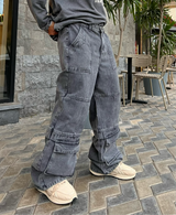 Unisex Washed Grey Jeans