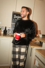 Men Black Plaids Pajama