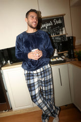 Men Navy Plaids Pajama