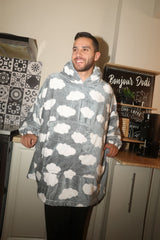 Clouds Hoodie Blanket - Grey