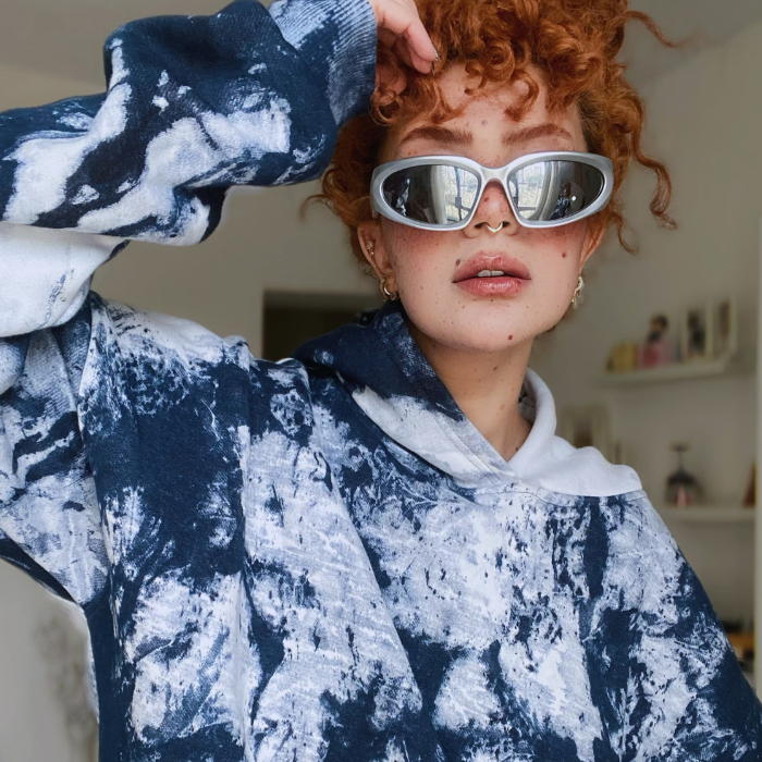 Unisex Hoodie - Tie die blue