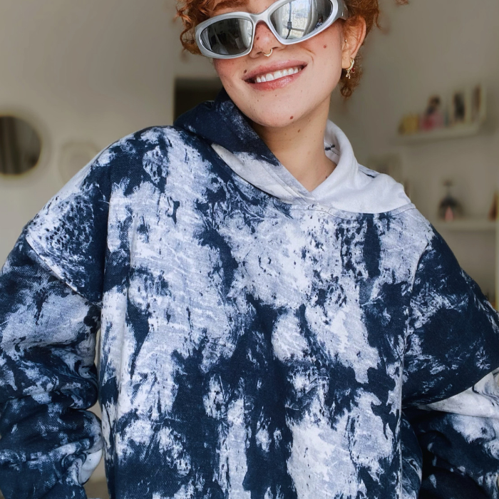 Unisex Hoodie - Tie die blue