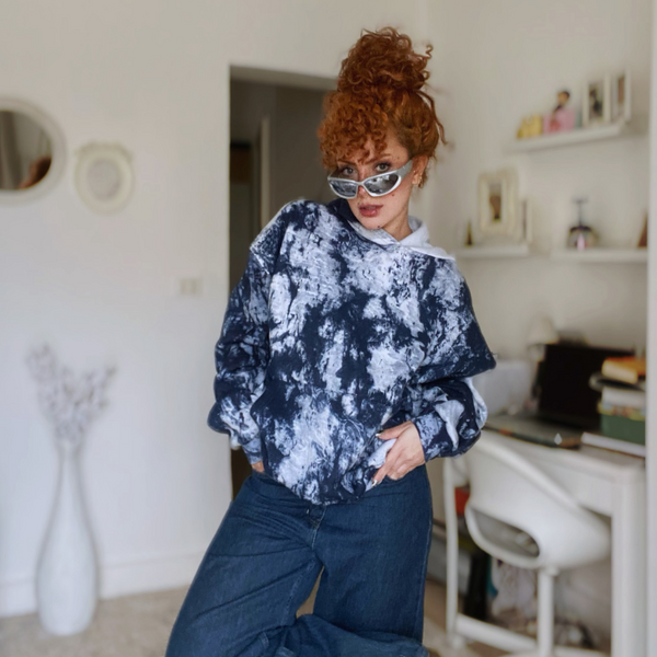Unisex Hoodie - Tie die blue