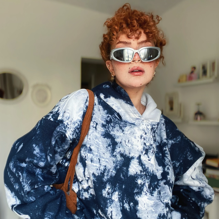 Unisex Hoodie - Tie die blue