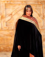 Sutra Kaftan - سترة. Black Velvet with Indian Embroidery. Moroccan Inspired