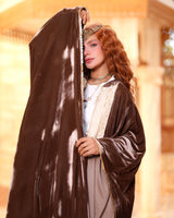 Dai Kaftan - ضي. Brown Velvet with Indian Embroidery. Moroccan Inspired.