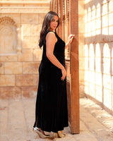 Black Velvet Dress. Timeless Elegant Silhouette