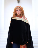 Sutra Kaftan - سترة. Black Velvet with Indian Embroidery. Moroccan Inspired