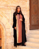 Sutra Kaftan - سترة. Black Velvet with Indian Embroidery. Moroccan Inspired