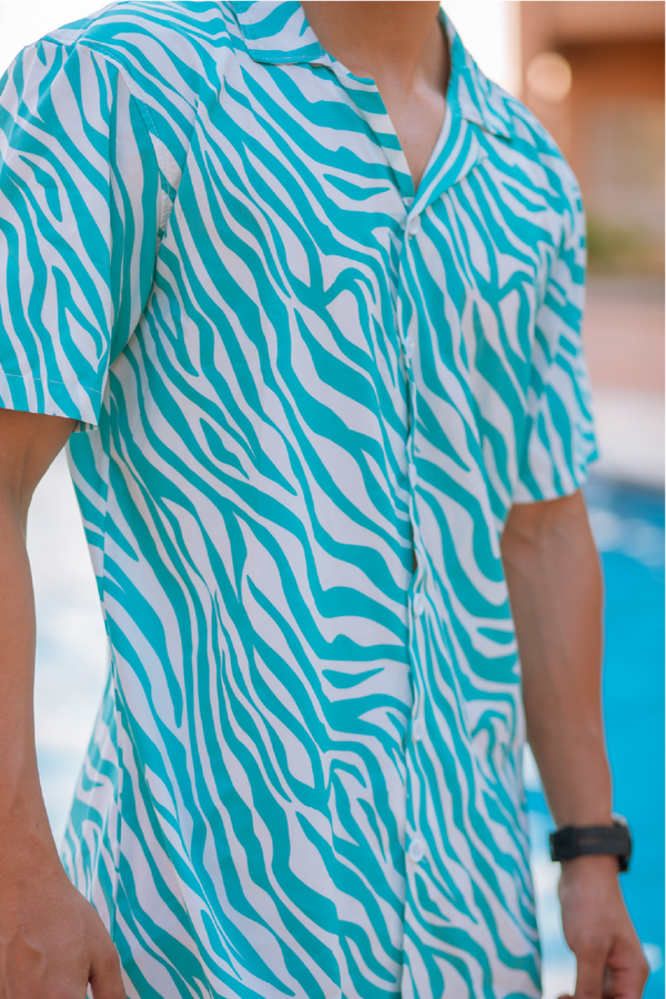Unisex Aqua Zebra Chemise - Tale Of Socks