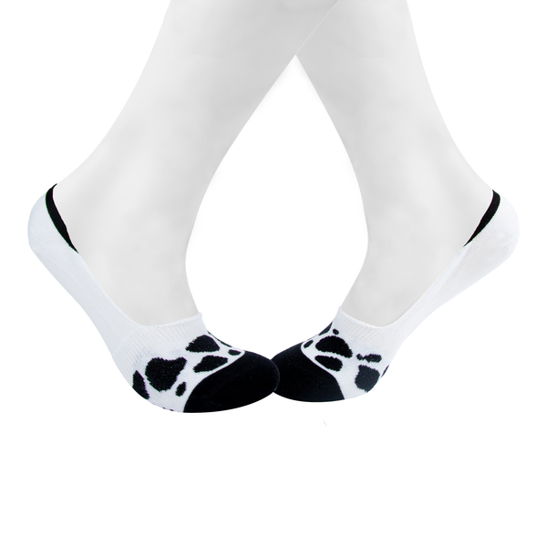 Cow Pattern Invisible/Secret Socks - Black & White - Tale Of Socks