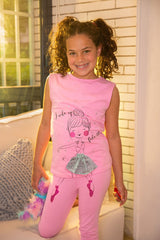 Pink Ballerina Pajama Set For Girls - Tale Of Socks