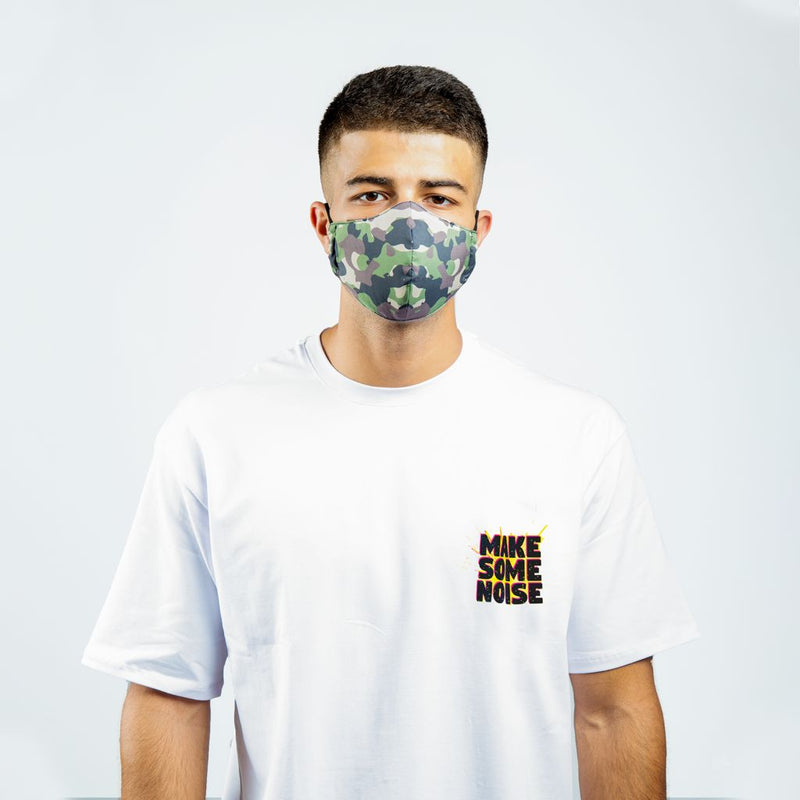 Camouflage Fabric Face Mask - Khaki - Tale Of Socks
