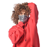 Zebra Pattern Fabric Face Mask - Black & White - Tale Of Socks