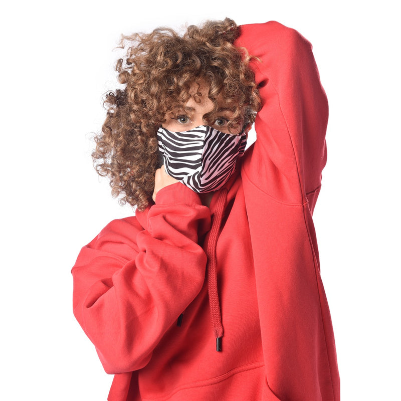 Zebra Pattern Fabric Face Mask - Black & White - Tale Of Socks