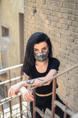 Camouflage Fabric Face Mask - Khaki - Tale Of Socks