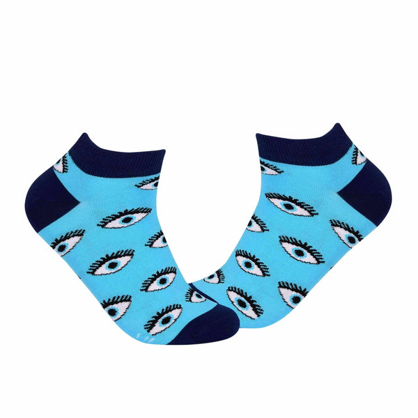 Evil Eyes Ankle/Low Cut Socks Light - Blue - Tale Of Socks