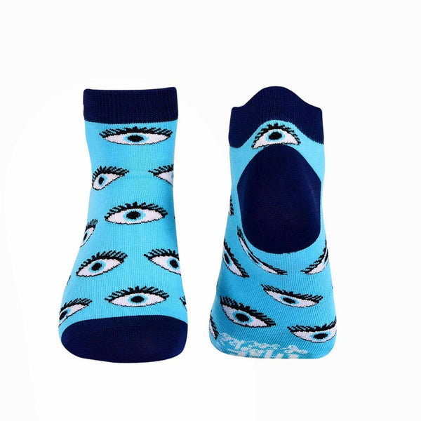Evil Eyes Ankle/Low Cut Socks Light - Blue - Tale Of Socks
