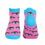 Evil Eyes Ankle/Low Cut Socks - Pink - Tale Of Socks