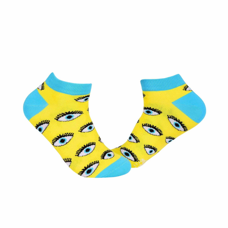 Evil Eyes Ankle/Low Cut Socks - Yellow - Tale Of Socks