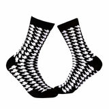 Dogtooth Crew Socks - Black & White - Tale Of Socks