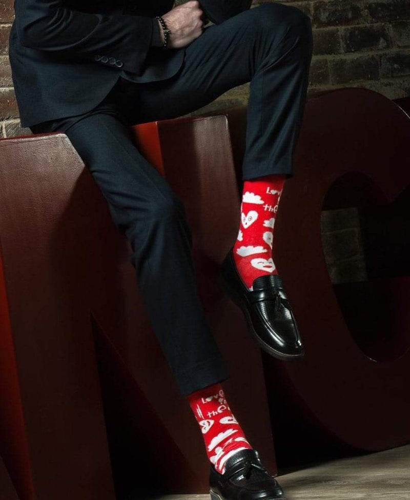 Love Is In The Air - Crew Socks - Red - Tale Of Socks