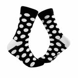 Big Polka Dots Crew Socks - Black and White - Tale Of Socks