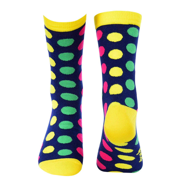 Big Polka Dots Crew Socks - Blue - Tale Of Socks