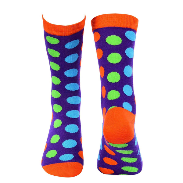 Big Polka Dots Crew Socks -Purple - Tale Of Socks
