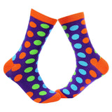 Big Polka Dots Crew Socks -Purple - Tale Of Socks