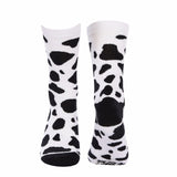 Cow Pattern Crew Socks - Black and White - Tale Of Socks
