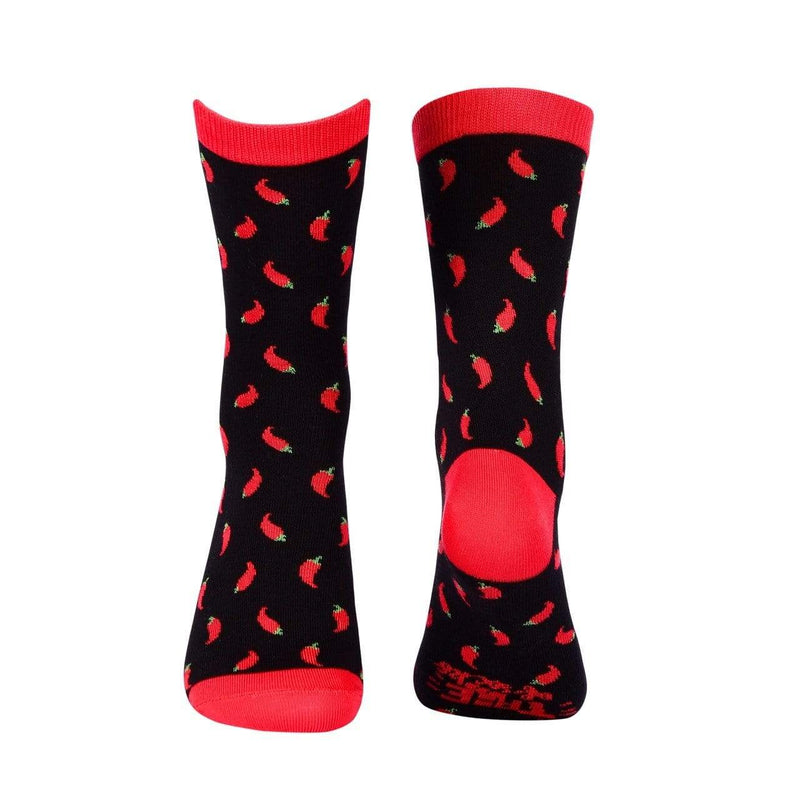 Food Crew Socks - Hot Chilli (Black X Red) - Tale Of Socks