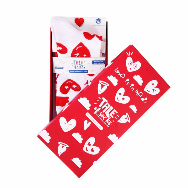 Love Is In The Air - Crew Socks - White - Tale Of Socks