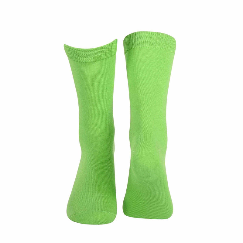 Plain Crew Socks - Flash Green - Tale Of Socks