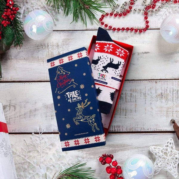 Special Edition Christmas Crew Socks Gift Box - Christmas Tree & Deers - Tale Of Socks